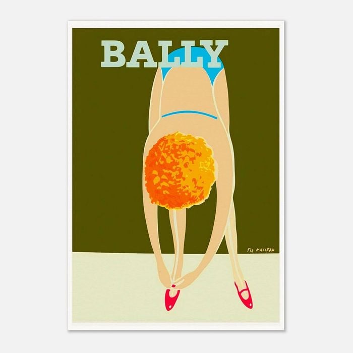 Galrie Bally Shoes 1980 Vintage Advertising Poster by Pierre FixMasseau for Home Decor, Poster Only, 50 x 70cm (20 x 28inch)