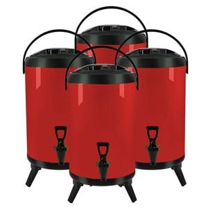 SOGA 4X Stainless Steel Insulated Beverage Dispenser with Tap 14L Red