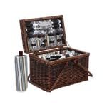 Alfresco 4 Person Picnic Basket Set Deluxe Folding Outdoor Insulated Liquor bag