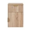 European Cabinetry Natural Oak Slim Pull Brass Porto Bedside Table