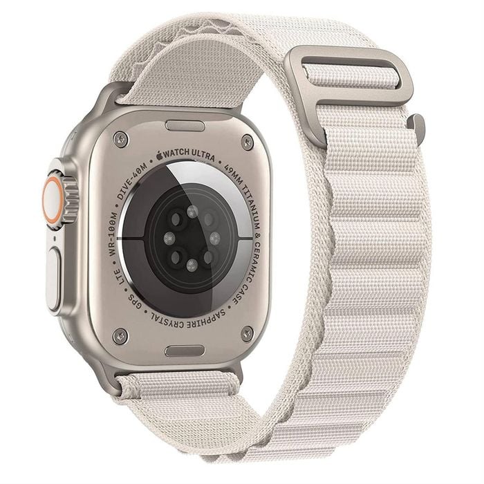 Alpine Nylon Sports Watch Band Strap - For Apple iWatch 38mm 40mm 41mm [42mm Series 10] (White)