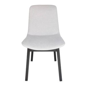 SK Designer Living | Cozy Upholstered Dining Chair | Black Legs - Light Grey Fabric