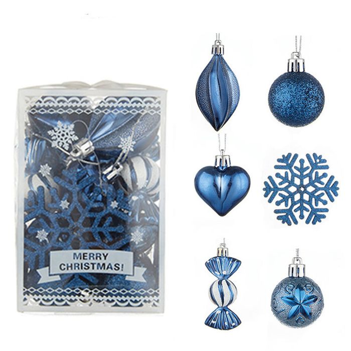 Catzon 26Pcs Christmas Tree Ball Ornaments Set-MidnightBlue