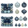 Catzon 48 Pcs Christmas Balls Ornaments Shatterproof for Xmas Tree Wreath-Navy Blue