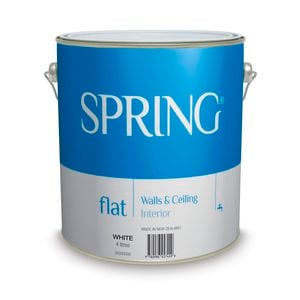 Spring 4L White Flat Interior Wall and Ceiling Paint - 4L