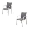 Ataman 2pc Set Aluminium Outdoor Dining Chair White