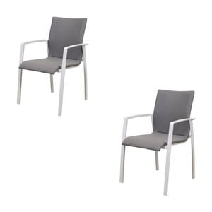 Ataman 2pc Set Aluminium Outdoor Dining Chair White