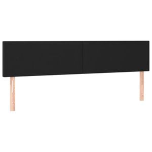 vidaXL LED Headboard Black 160x5x78/88 cm Faux Leather Bed Header Frame Base