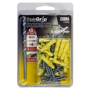 Cobra 3.5mm Triple Grip Anchors With Drill- 20 Pack