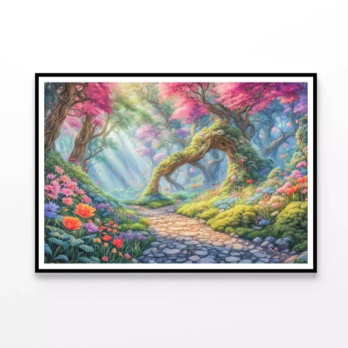 Garden Filled With Flowers  Print 100% Australian Made 120x90cm  (Poster)