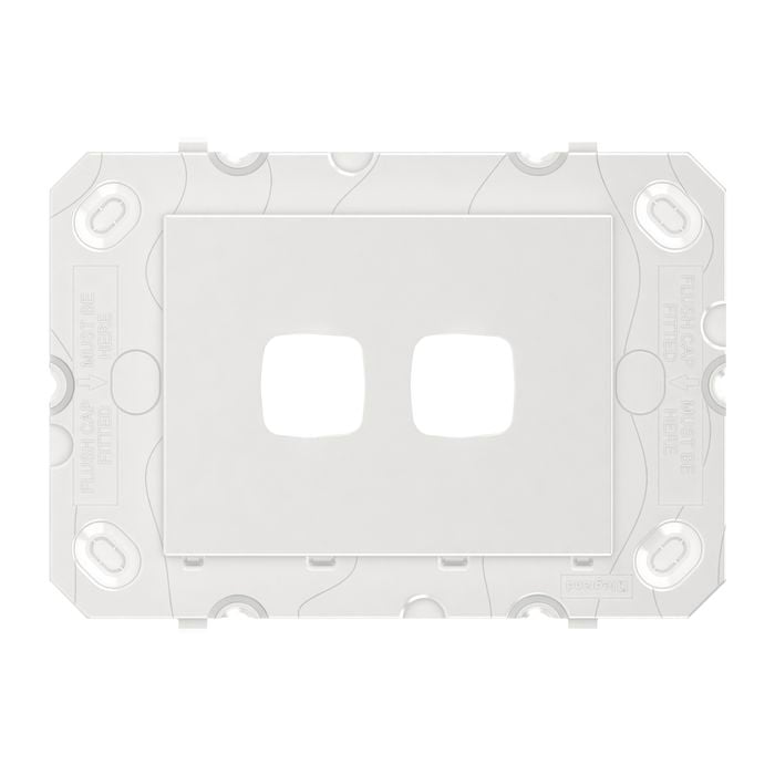 HPM ARTEOR 2 Gang Wall Switch - Grid Only - White