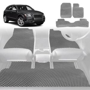 6D Diamond Car Floor Mats for Audi Q5 SQ5 2017-Current-Full Set-Grey-Outback GT