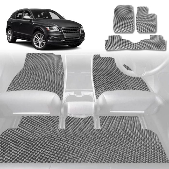 6D Diamond Car Floor Mats for Audi Q5 SQ5 2017-Current-Full Set-Grey-Outback GT