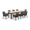 Balmoral 2.5m Table 8 Hugo Rope Chairs Charcoal & Denim Grey Cushions