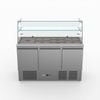 Fed-x Three Door Salad Prep Fridge With Glass Top  - Salad Bar Fridges (xs903gc)