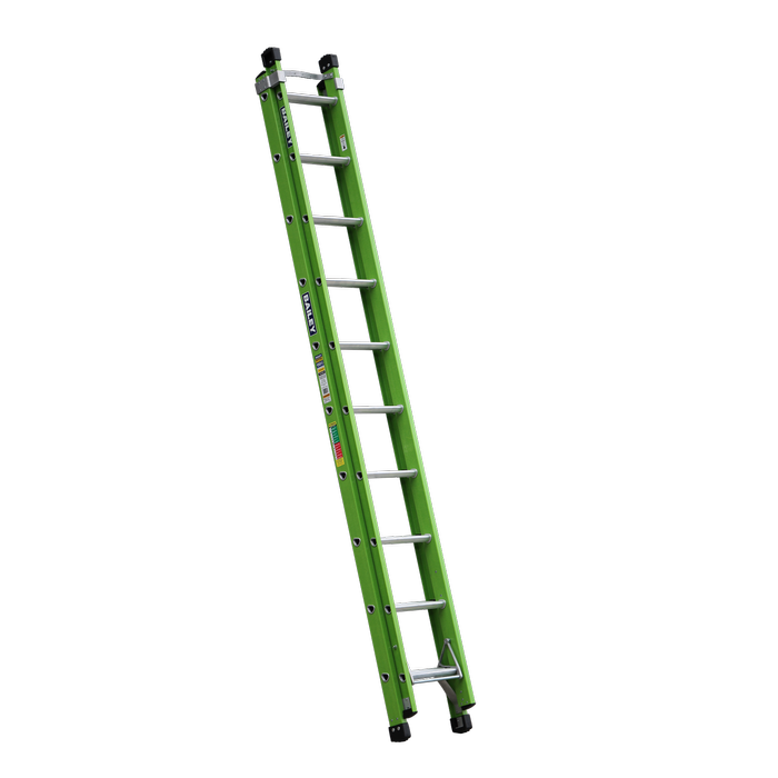 Bailey 3.2-5.3m 150kg Industrial Rated Pro 10 Rung Fibreglass Extension Ladder