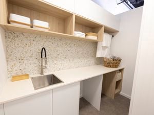Laundry display in showroom