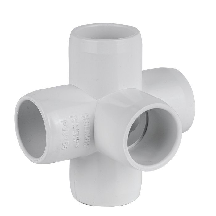 Holman 15mm EzyFit 5 Way PVC Joint