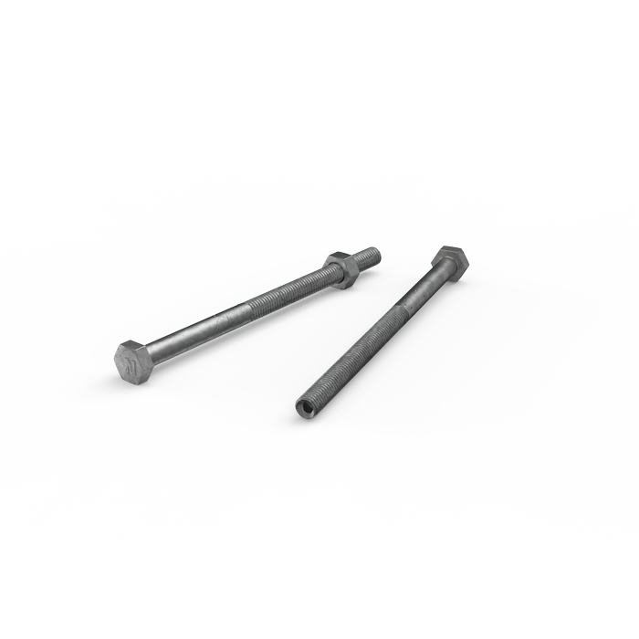 ZENITH M6 x 100mm Hot Dip Galvanised Hex Head Bolts and Nuts - Each