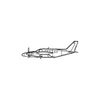 Ignite Laser Piper PA-31T Cheyenne - Twin-Engine Turboprop Aircraft Silhouette Metal Wall Art Coated Black 23.6 inch - 60 cm