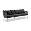 Herman Outdoor 3 Seater Rope And Aluminium Lounge -Grey