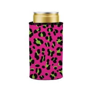 Stubbyz 80s Leopard Print Stubby Cooler Slim