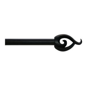 Windoware Admire 120 - 210cm Black Wave Finial Expandable Rod Set