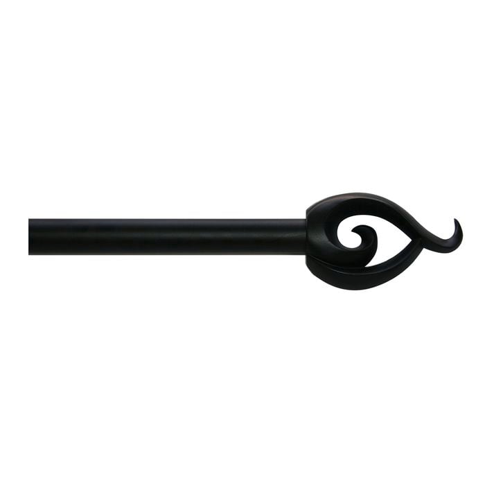 Windoware Admire 120 - 210cm Black Wave Finial Expandable Rod Set