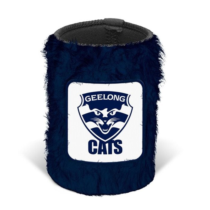 Geelong Cats AFL Bottle Fluffy Beer Can Bottle Cooler Stubby Holder