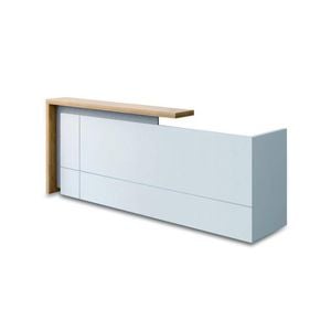Modern Furniture ZIVA Reception Desk 1.8M with Right Panel - Oak & White