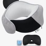 Travel Pillow Memory Foam Neck Pillow Light Grey
