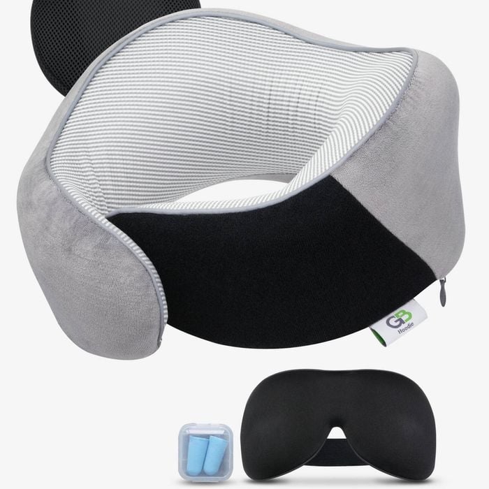 Travel Pillow Memory Foam Neck Pillow Light Grey