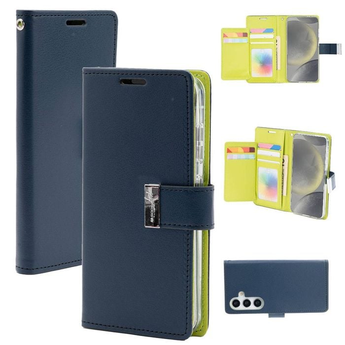 Goospery Rich Diary for Galaxy S24 Plus - Navy