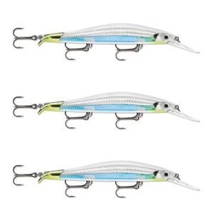 3x Rapala 12cm RipStop Deep Jerkbait Hard Body Fishing Lures - Albino Shiner