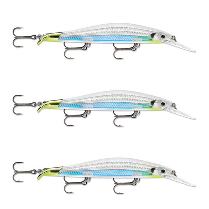3x Rapala 12cm RipStop Deep Jerkbait Hard Body Fishing Lures - Albino Shiner