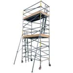 Instant Access 1.3 x 2.5 x 5m 225kg Aluminium Double Width Mobile Scaffold Tower