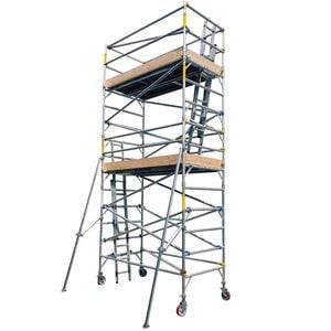Instant Access 1.3 x 2.5 x 5m 225kg Aluminium Double Width Mobile Scaffold Tower