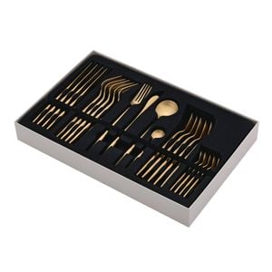 Cadence & Co Matte 24-piece Cutlery Set Gold