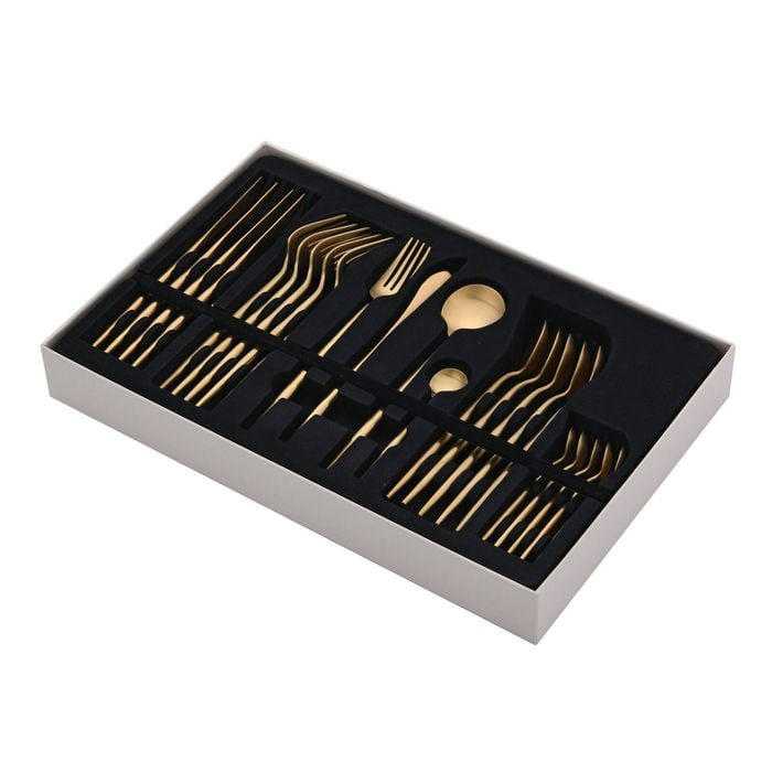 Cadence & Co Matte 24-piece Cutlery Set Gold
