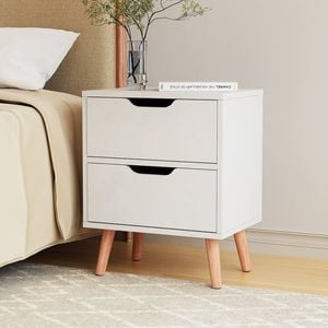 Artiss Bedside Table 2 Drawers - BODEN White