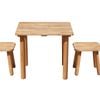 QTOYS Classic Square Table and 2 Stools