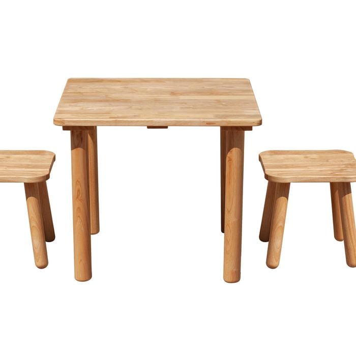 QTOYS Classic Square Table and 2 Stools