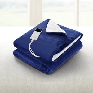 Giselle Electric Throw Rug Heated Blanket Double Sided Blue