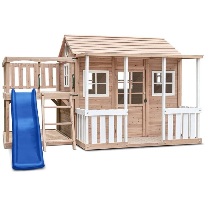 Lifespan Kids Finley Cubby House with 1.8m Blue Slide