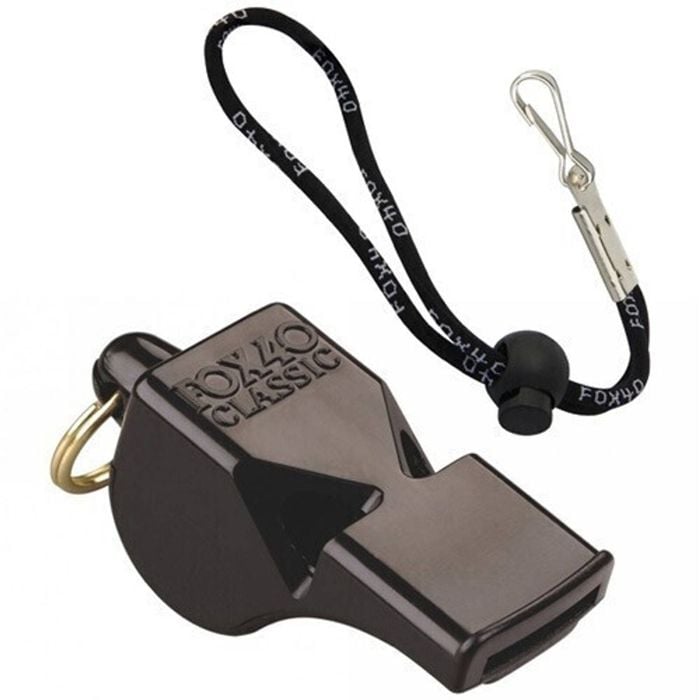 Fox 40 Classic Whistle Outdoor Safety Sports Referee Football Soccer Black