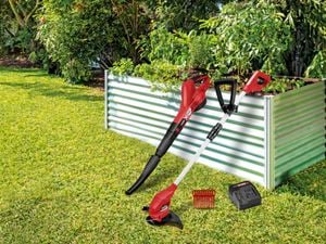 garden bed with garden blower kit