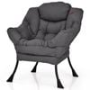 Costway Lounge Upholstered Cotton Armchair, Grey