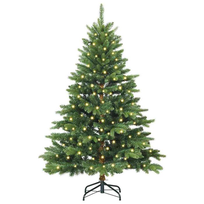 vidaXL Artificial Christmas Tree with 150 LEDs Green 150 cm PE and PVC