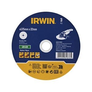 IRWIN 125mm 120 Grit Fibre Sanding Disc - 3 Pack