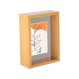 Nicola Spring 3D Deep Box Photo Frame - 5 x 7" with 4 x 6" Mount - Light Wood